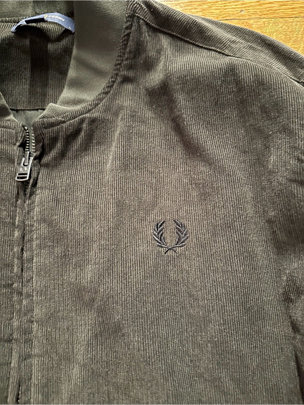 Fred Perry England Needlecord Tennis Bomber Jacket GREEN size Large